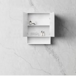 Boston Matte White Shaving Cabinet With Undershelf 600